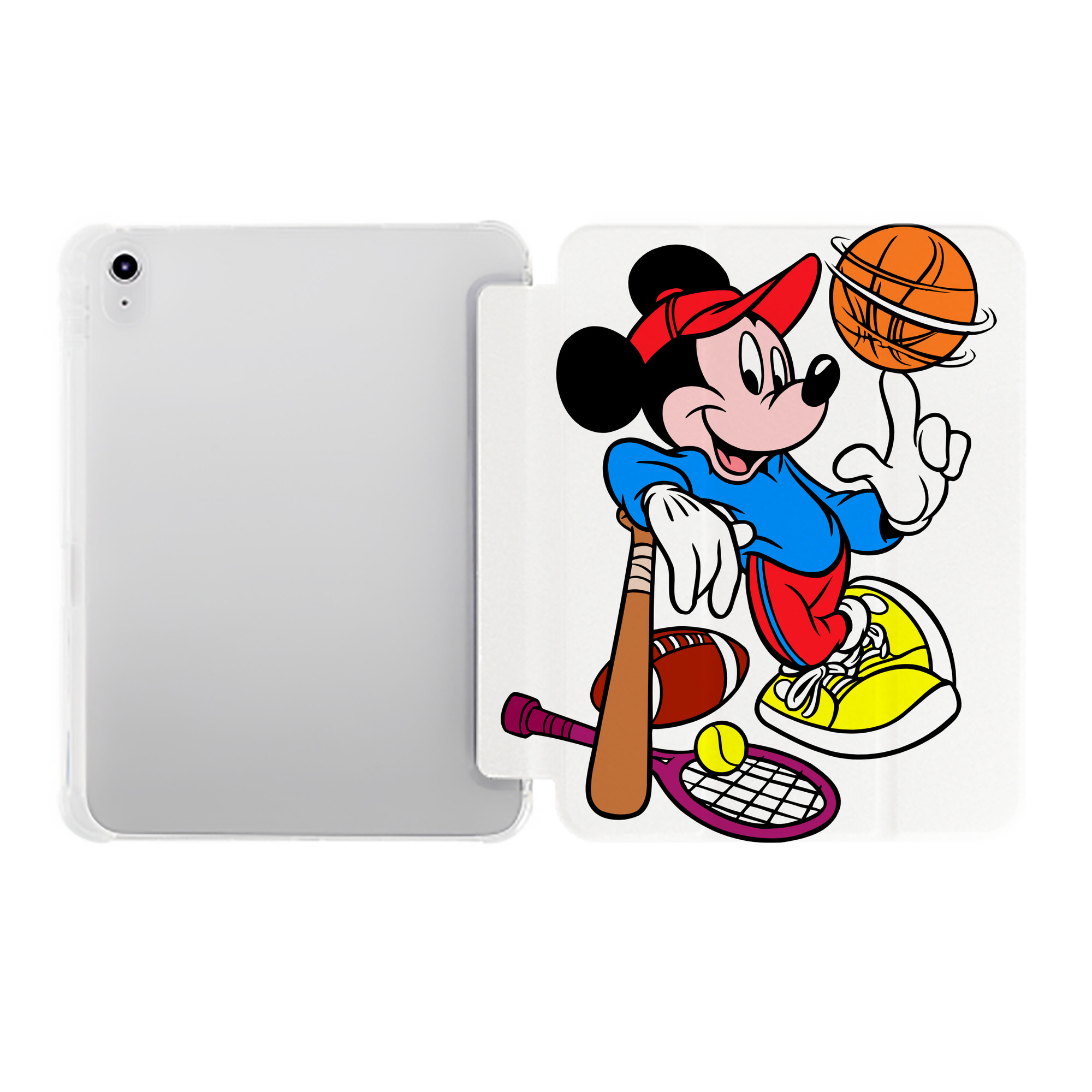 （画像用） ミッキーマウス Mickey Mouse IPad ケース ペン収納付き 三つ折りスタンド PUレザー×シリコン 対応機種9.5/10.5/10.9インチ